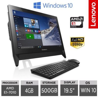 Lenovo C20-05 - F0b30061uk - 19.5 Inch Full Hd All In One Pc Amd E1-7010 4gb 500gb Windows 10